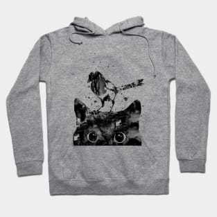 Peeking cat and Magpie Hoodie